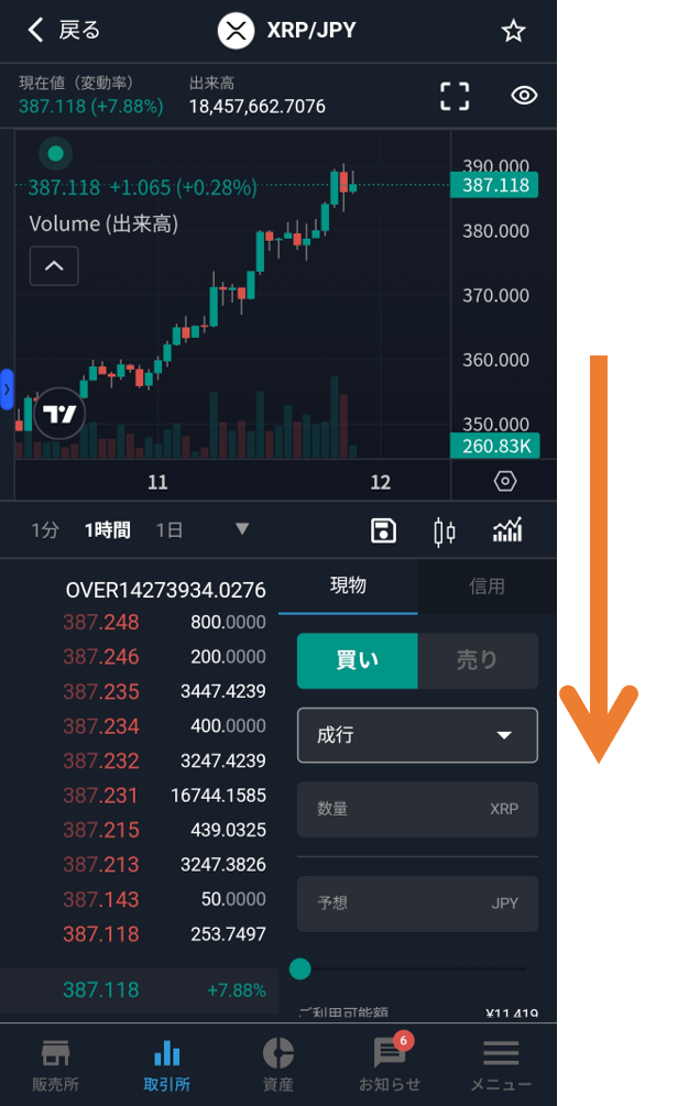 ビットバンク 成行注文 リップル③